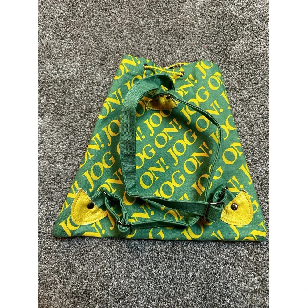 Vintage 1980 Feldco Knapsack Mini‎ Backpack Jog On! Small Bag Baby Running Green